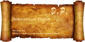 Dobrovics Petur névjegykártya